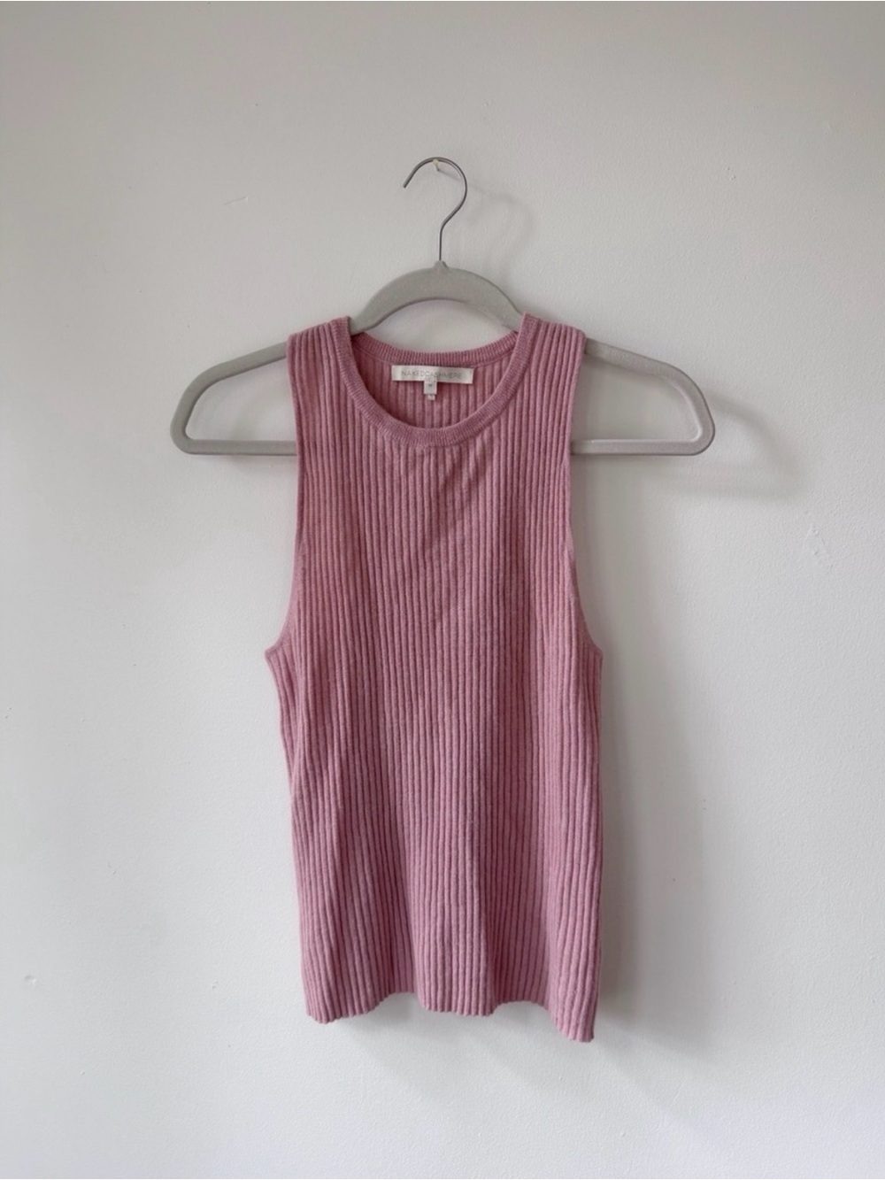 NakedCashmere Dusty Rose Ribbed Sleeveless Sweater, women’s size medium